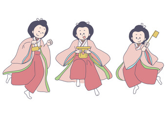ジャンプ　三人官女　ひな祭り