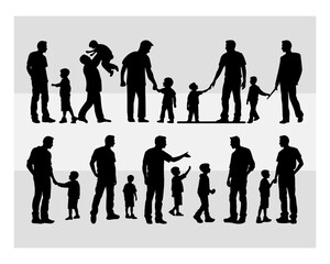 Father And Son Silhouette, Father And Son SVG, Father Svg, Son Png, Father And Son image Svg, Cut Files
