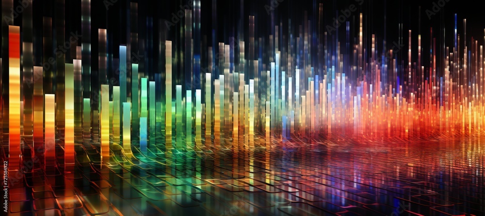 Aufkleber digital matrix abstract background with grid of digital data and technological network connectivity