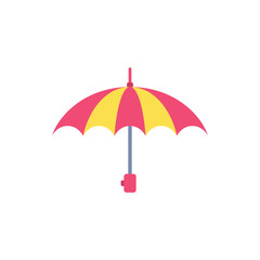 Cartoon Color Kid Umbrella Icon Season Weather Concept Flat Design Style Isolated on a White Background. Vector illustration