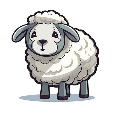 isolated sheep cartoon illustration transparent background