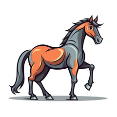 isolated horse cartoon illustration transparent background
