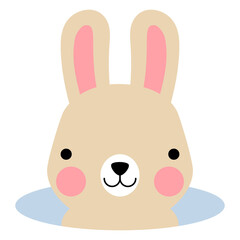 Easter bunny rabbits with baby chicks and Easter eggs