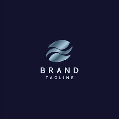 Two Waves Inside Oval Logo Design. Circle Symbol With Two Elegant Waves Logo Design.