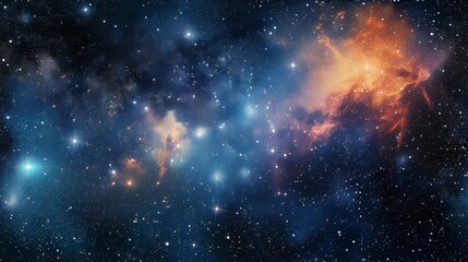 Fototapeta premium A vibrant depiction of a galaxy with celestial bodies and colorful nebulae in the vastness of space.