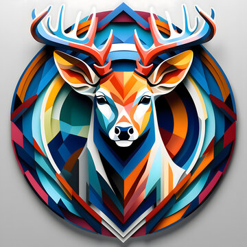 vector photo logo of deer. generative ai