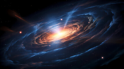 Obraz premium Space galaxy background, 3D illustration of nebulae in the universe