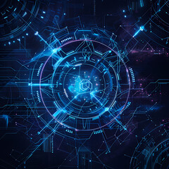 Obraz premium Abstract Digital Network in Cyberspace With Glowing Connections