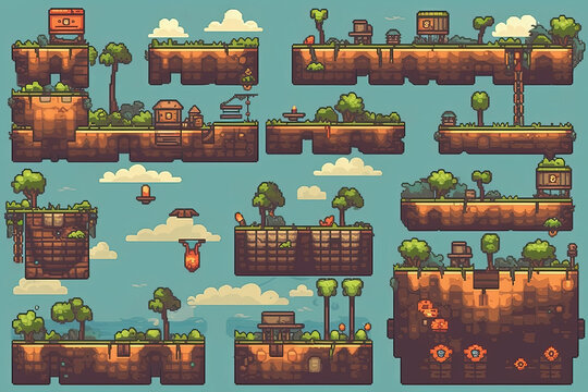 Pixel Portals: A Collage of Dynamic Screenshots Spanning Worlds and Adventures