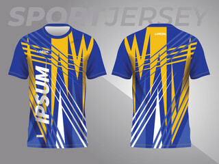 abstract blue and yellow background and pattern for sport jersey design