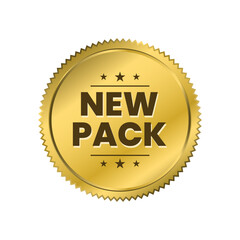 New pack golden badge icon label design vector