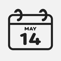 Icon page calendar day - 14 May