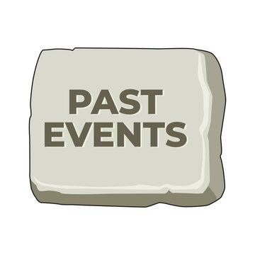 Past events history memory information stone icon label design vector