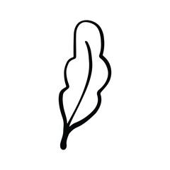 Single Leaf Line Art Illustration Isolated in White. Floral decoration branch leaf plant line. Modern single line art, aesthetic contour. Perfect for home decor such as posters, wall art, tote bag etc