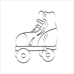 Doodle roller skates. Hand drawn roller skates.