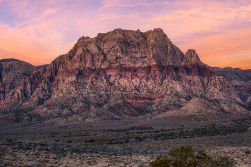 Mount Wilson at dawn in Red Rock Canyon Conservation Area Nevada