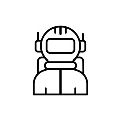 Astronaut outline icons, minimalist vector illustration ,simple transparent graphic element .Isolated on white background
