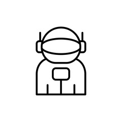 Astronaut outline icons, minimalist vector illustration ,simple transparent graphic element .Isolated on white background
