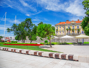 Port square in Zadar, Croatia.