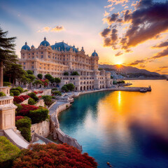Fototapeta premium Principality of Monaco from the sea