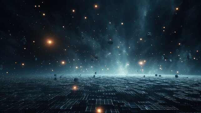 Scifi Style Particles Wallpaper Background