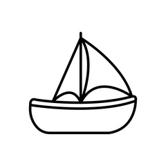 Boat outline icons, minimalist vector illustration ,simple transparent graphic element .Isolated on white background