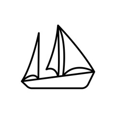 Boat outline icons, minimalist vector illustration ,simple transparent graphic element .Isolated on white background