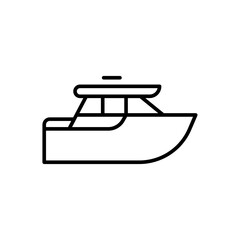 Boat outline icons, minimalist vector illustration ,simple transparent graphic element .Isolated on white background