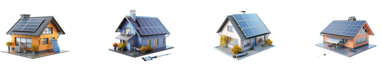 A 3d render house isolated transparent background