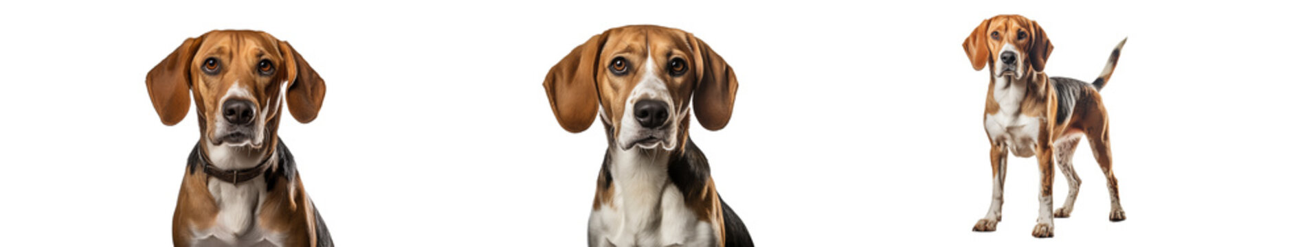 A American Foxhounded dog isolated on transparent background