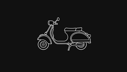 Fototapeta premium High-Quality Vector Illustration of Black Style Scooter Icon