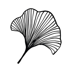 Single Leaf Line Art Illustration Isolated in White. Floral decoration branch leaf plant line. Modern single line art, aesthetic contour. Perfect for home decor such as posters, wall art, tote bag etc