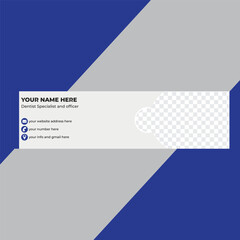 set of blue and white paper banners,Best Corporate Email Signature Template