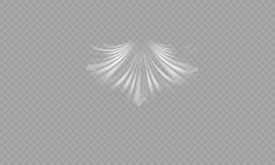 Airflow, white fumes or chilly breeze movement effect, isolated on a transparent background. Realistic vector depiction of abstract wind currents, dust movements or scratch lines.	
