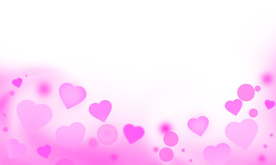 pink cloudy effect with bokeh light and hearts