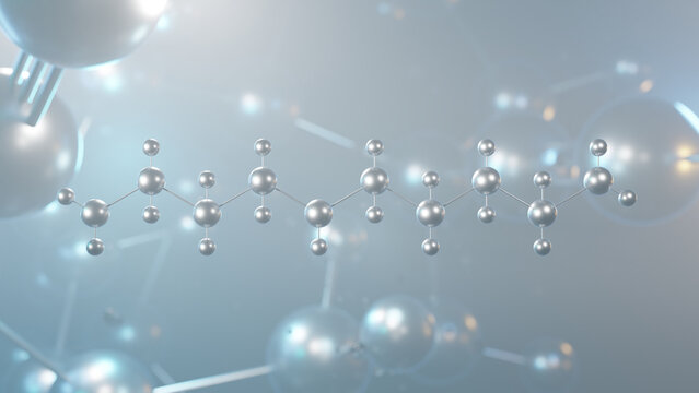 spermidine molecular structure, 3d model molecule, aliphatic polyamine, structural chemical formula view from a microscope