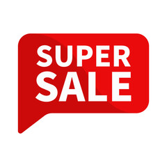 Super Sale Text In Red Rectangle Shape For Sell Promotion Business Marketing Social Media Information Announcement
