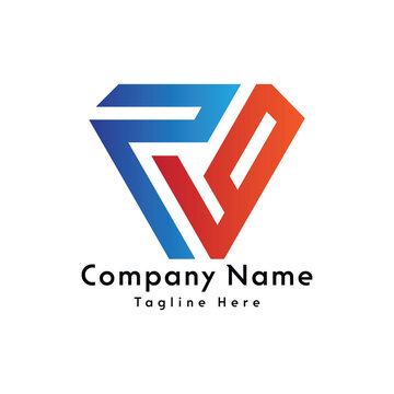 R9 or P9 creative logo design icon