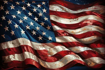 Foto op Plexiglas American Flag Displayed in the Image Generative AI © Johnathan