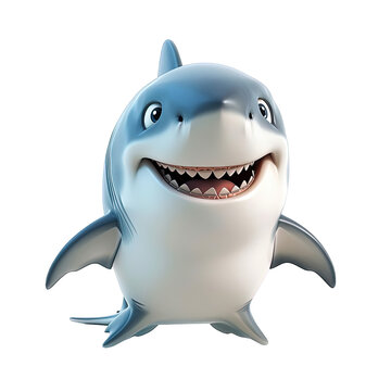 full body cute shark side view isolated