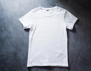 White t-shirts with copy space on gray background;