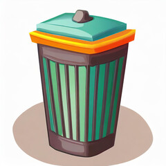 3d illustration of a trash can