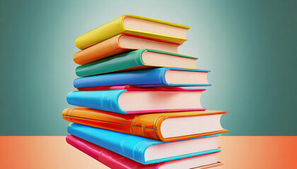 3d illustration of stack of books