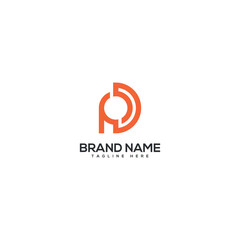 Minimal unique letter PD DP monogram logo design template. Initials Business logo.