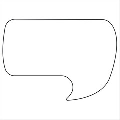 Continuous single line art drawing of speech bubble square shaped chat cloud and thought dialogue icon