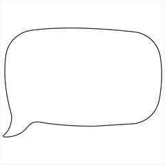 Obraz premium Continuous single line art drawing of speech bubble square shaped chat cloud and thought dialogue icon