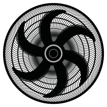 Ilustraci&oacute;n de ventilador, cabeza de ventilador, ventilador sin soporte, ventilador en vectores, silueta de ventilador