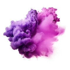 Abstract  violet ink smoke, purple cloud on transparent png. - obrazy, fototapety, plakaty