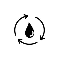 water recycling solid icon