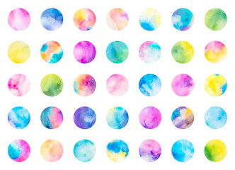 watercolor circle set: background for titles and logos